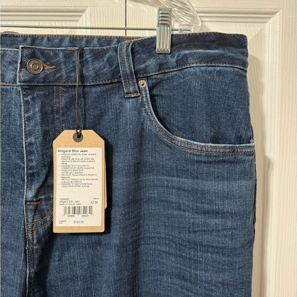 Prana Men's NWT Medium Wash Tapered Leg Hillgard Slim Jean